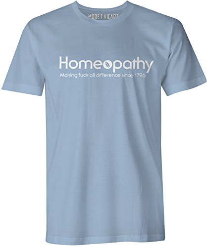 Shirt Slogan Homme bleu à col rond et manches courtes amples L