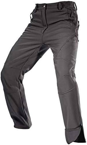 FREE SOLDIER Men's Fleece Lined Outdoor Cargo Hiking Pants Water Repellent Softshell Snow Ski Pants with Zipper Pocket