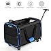 YOUTHINK Pet Wheels Rolling Carrier, Removable Wheeled Travel Carrier for Pets up to 20 lbs, with Extendable Handle & Detachable Fleece Bed for Best s Black 20