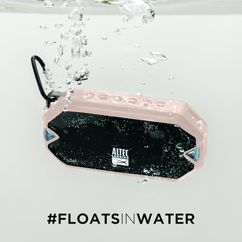 Altec Lansing - HydraMini Wireless Bluetooth Speaker, IP67 Waterproof USB C Rechargeable Battery with 6 Hours Playtime, Compact, Shockproof, Snowproof, Everything Proof (Petal Pink) by Altec Lansing - Used condition - Image 2