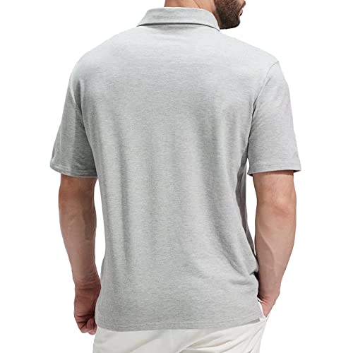 Haimont Cotton Short Sleeve Mens Polo Shirt Soft Golf Tshirts, Heather Grey, Xxl #TOP3