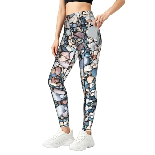 Leggings fitness de mujer con diseño de playa para entrenar en el gimnasio y pasear a diario