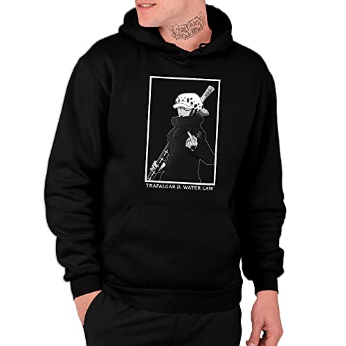 Moletom Basica Estampado Anime One Piece Trafalgar Water Law Cor:Preto;Tamanho:G