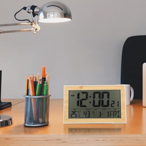 Horloge numérique murale à grands chiffres pour voir l'heure et la température