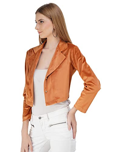 AOL Women's Velvet Regular Fit Open Blazer2