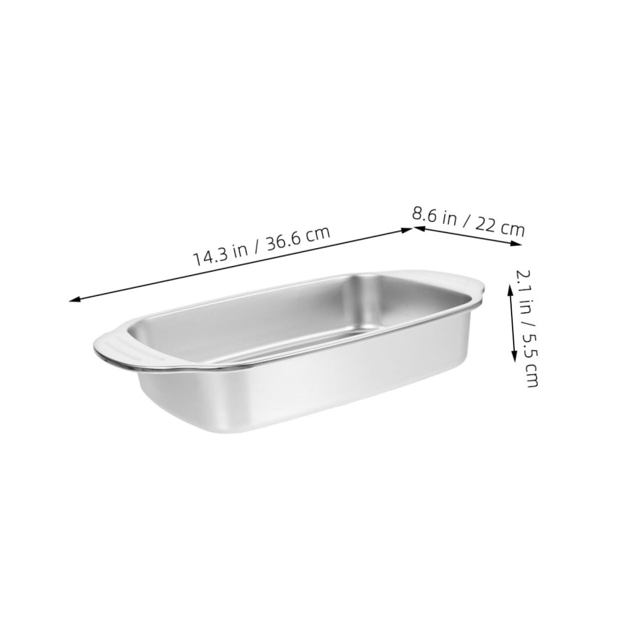 HOLIDYOYO Stainless Steel Roasting Tray Portable Metal Serving Pan for Fish Shrimp Vegetables Durable Easy to Clean for Home Restaurant Hotel Use Rectangular Design