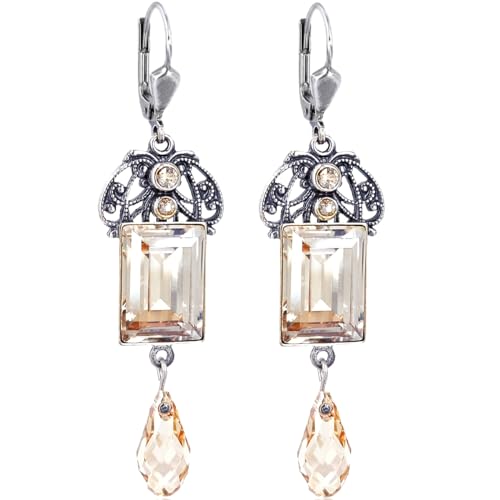 Stile liberty orecchini con cristalli di