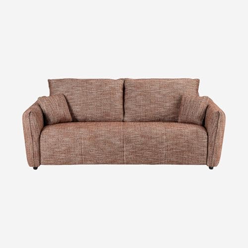 Habitat - Canapé Convertible 2 Places - Couchage 140 cm - Matelas 13 cm - Tissu texturé Oria - Marron Boston
