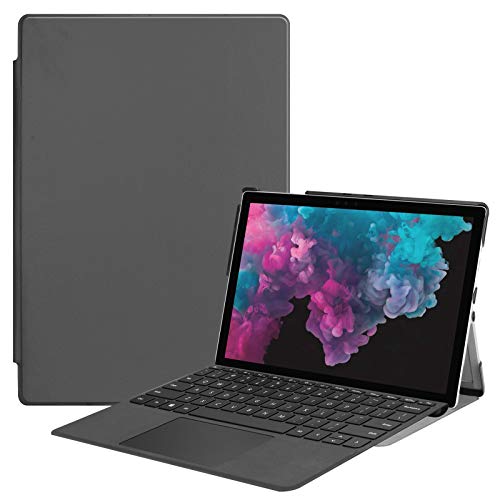 Lobwerk Case for Microsoft Surface Pro 4 5 6 7 with 12.3 Inch Smart Cover with Stand Function and Auto Sleep/Wake Function grey grey