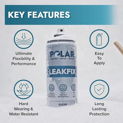 Polar Black Leak Fix Spray - 2 x 13.5fl. oz - Waterproof Roof Sealant - Instantly Seals Leaks and Cracks, for Lasting Protection on Roofs, Drainpipes & Gutter Repairs- for Interior and Exterior Use