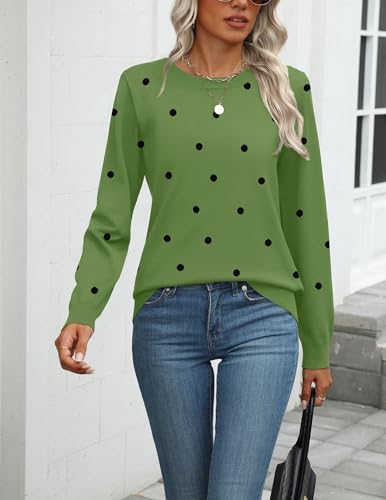 Zeagoo Women's 2025 Fall Sweaters - Lightweight Knit Crew Neck Pullover Tops