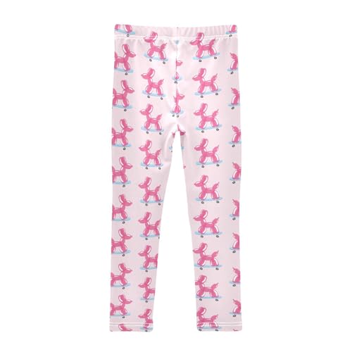 Pink Balloon Dog Girls Leggings,Workout Leggings for Girls Toddler Athletic Leggings Size for 3-10T2