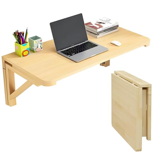 Moderno escritorio plegable de pared de madera que ahorra espacio para estudio y dormitorio, 120 x 60 cm, versátil y plegable para comedor y tocador