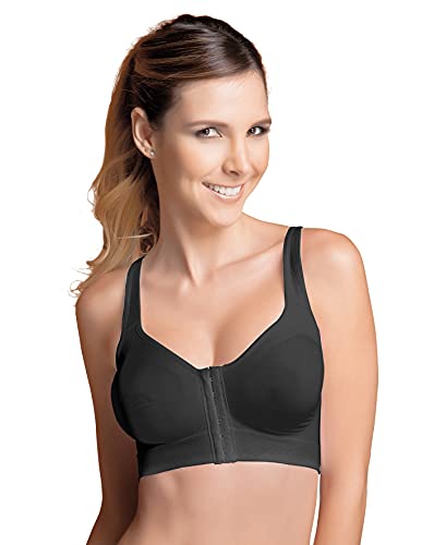 Annette Women's Post Surgical-Leisure-Sleep Bra, Black, Large/X-Large