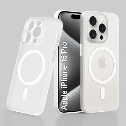 Image of ZAP CASE Paper Thin Case for iPhone 15 Pro | Ultra-Slim 0.5 mm Back Cover | Metal Buttons | Lightweight | Matte Finish | Anti-Fingerprint | Scratch Resistant | Camera Protection | Magsafe | White