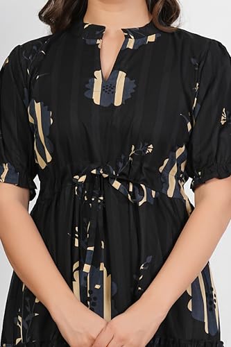 Image of Kuruti B Sheets Women's Cotton Floral Printed Regular Fit Anarkali Kurta for Women
