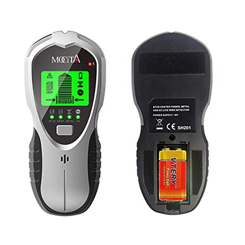 MOCITA Stud Finder Wall Scanner - 4 in 1 Electronic Beam Finder Stud Sensor Wall Center Detector with LCD Display for Stud Wood Metal AC Wire Joist Detection