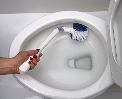 Image of Unger No-Drip Toilet Brush Set, Flexible Neck Scrubber with Portable Carrying Caddy Holder, Discreet Bathroom Cleaning Supplies, Scrub Tough Stains with Non-Scratch Bristles