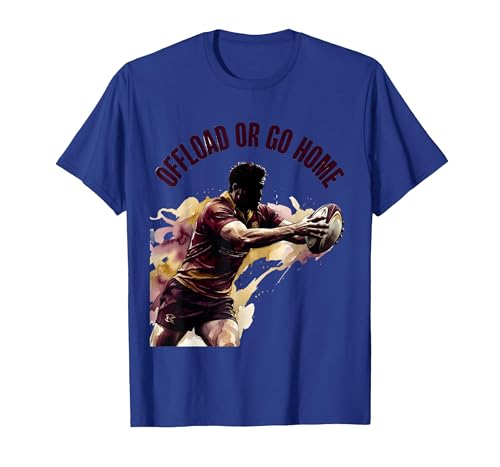 Offload Or Go Home Rugby Graphic T-Shirt Men Royal Blue M