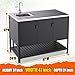 CCDVVD Stainless Steel Outdoor Sink with Cabinet, Large Capacity Stainless Steel Countertop, Outdoor Kitchen Sink Station, Utility Sink with Shelves for Patio, Garage, Laundry, 24
