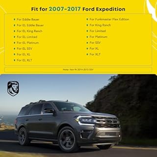 YHTAUTO Car Roof Rack Cross Bar Compatible with Ford Expedition 2007-2017 w/Raised Rails Fixed Point, 165 Lbs Aluminum Alloy Cargo Bar for Rooftop Tent Kayak Bike Luggage Snowboard Ski Board Canoe