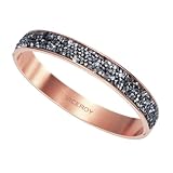 Viceroy Pulsera Brazalete para Mujer de Acero Inoxidable con Acabado en Tono Rosado - Diseño Ovalado con Efecto Diamantado - Joya Elegante para Regalo