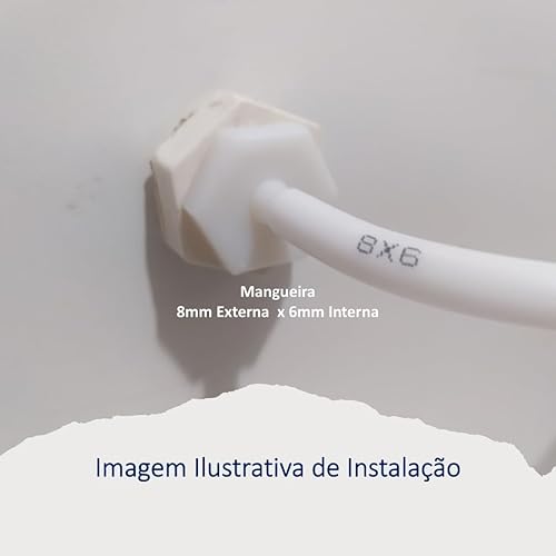 Kit Adaptador Plástico Rosca 1/2 Engate Farpa 4mm a 6 mm + Mangueira Atóxica (03 Metros Mangueira, E