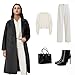 2025 Women'S Double Sided Wool Blended Pea Coat - Notch Lapel Double Breasted Overcoat Long Trench Lady Jacket Spring/Autumn/Winter Womens Dress Coat (US, Alpha, X-Large, Regular, Regular, Black)