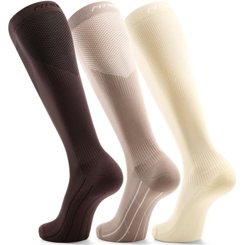 Image of FITRELL 3 Pairs Compression Socks for Women and Men 20-30mmHg-Circulation Support Socks