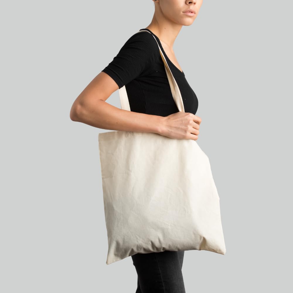 Sac en Coton Naturel 38x42 cm Sac Cabas Réutilisable Courses Sport