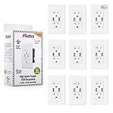 AIDA USB Wall Outlet, USB Receptacle with Type A USB Ports 4.2A, 20 Amp Duplex Tamper Resistant Rece