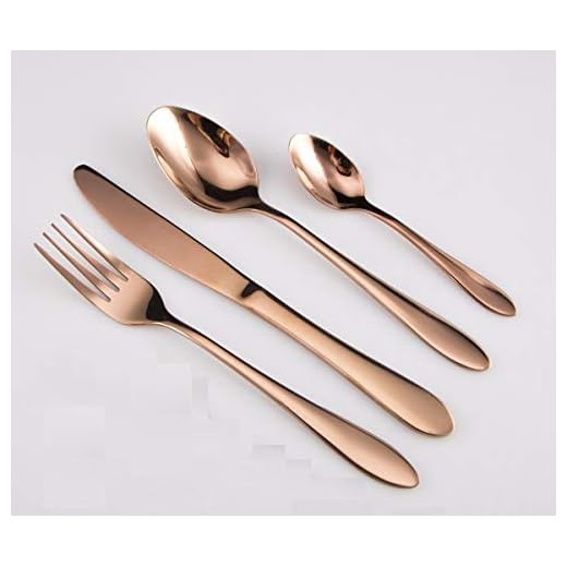 STAR WORK Stainless Steel Flatware Set, Tableware Cutlery Set, Utensils for Kitchens, Dishwasher Safe(Fork+Knife+Salad Spoon+Tea Spoon) (Pack of 4)