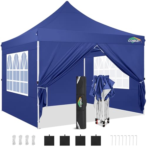 COBIZI Faltpavillon 3x3, Pavillon 3x3 Wasserdicht Stabil Winterfest, Faltbar Partyzelt mit 4...