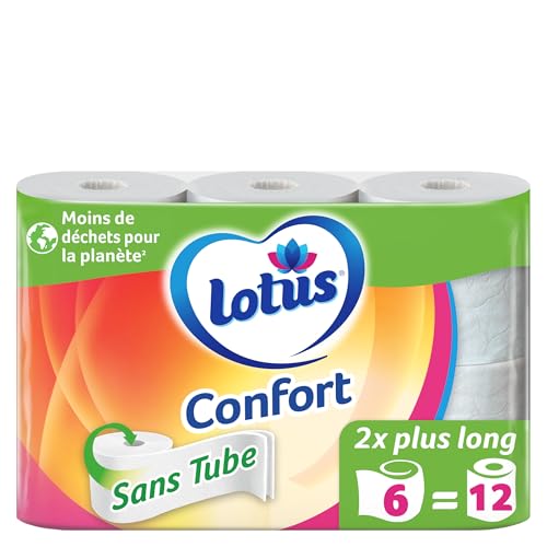 Papier toilette LOTUS Confort sans tube 6=12 rouleaux