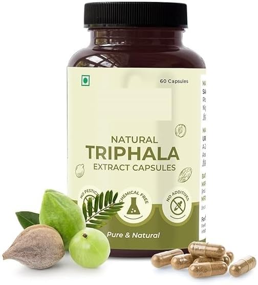 Natural Triphala Extract Capsules- 60 Capsules(Pack of 1)