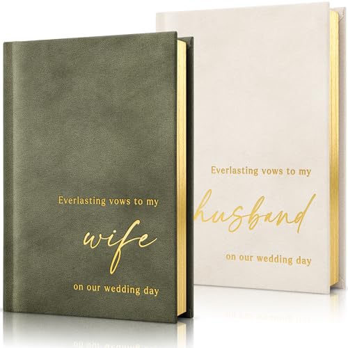 Elegant Velvet Wedding Vow Books With Gold Foil Lettering - Perfectly Sized His and Hers Vow Books With Plenty Of Pages To Write Whatever is on Your Heart - A Beautiful Addition For The Wedding Day