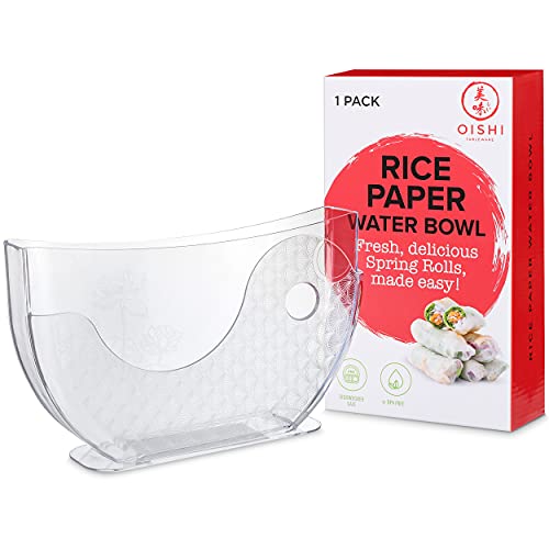 Oishi Tableware Rice Paper Water-Spring Roll Water Bowl & Holder - Summer Roll Maker - Banh Trang...