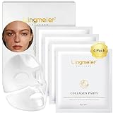Lingmeier Hydrating Overnight Collagen Facial Mask 4 Sheets,Bio- Collagen Mask Real Deep...