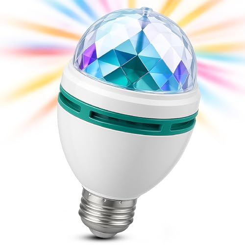 Grow Trendy Luces Discoteca para Casa LED Giratorias – Bola Discoteca de 7 Colores, Bajo Consumo y Fácil Instalación para Fiestas, Cumpleaños y Reuniones - Luces de Colores que Animan el Ambiente