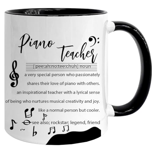 Piano Teacher Gift for Women Men, Inspirational Gifts for Women, Appreciation Gift for Her Him, Thank you Gift for Friends Bestie Women, Thoughtful Gifts for Women Teacher, 11 oz Coffee Mug