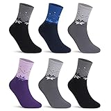 L&K 6 Paar Wintersocken Damen Sportsocken Winter Thermosocken Vollfrottee Baumwolle Socken Wolle mit Innenfrottee super weich und Warme 2250 35 38