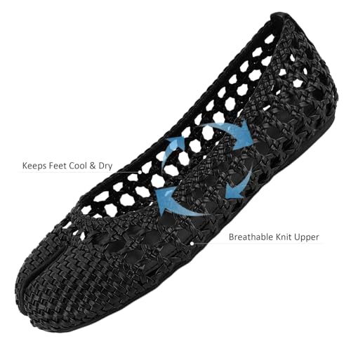 Image of VBDB Mesh Ballet Flats for Women Split Toe Tabi Flats Wide Width Mesh Flats Low Heel Casual Ballerina Comfortable 2026 Spring Summer Shoes