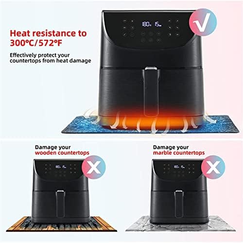 2pcs Air Fryer Pad, Heat-Resistant Kitchen Counter Mat, Heat-Resistant Countertop Protector, Non-Slip Appliance Moving Mat, for Air Fryer Coffee Maker Blender Toaster(2PCS)