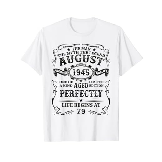 Vintage 1945 79 Años Cumpleaños Hombre Agosto 1945 Camiseta