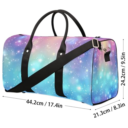 Glitter Rainbow Travel Duffel bag for Men Women Weekender Overnight Bag Gym Bag Carry On Luggage Bags for Yoga Workout Sports4