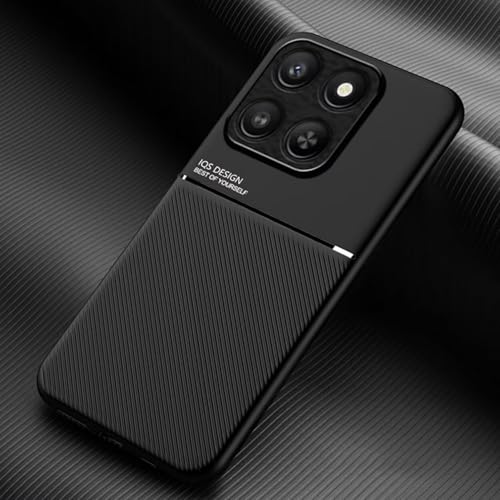 COMAKU Coque pour Honor 400 Smart Ultra-Mince PU +TPU Silicone Texture Antidérapante et Antichoc Housse Coque -Noir