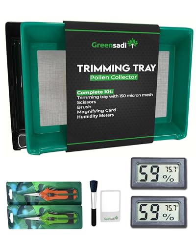 Greensadi Trim Tray Set Durable Premium Quality Trimming Tray w/ 2-Tier 150 Micron Screen