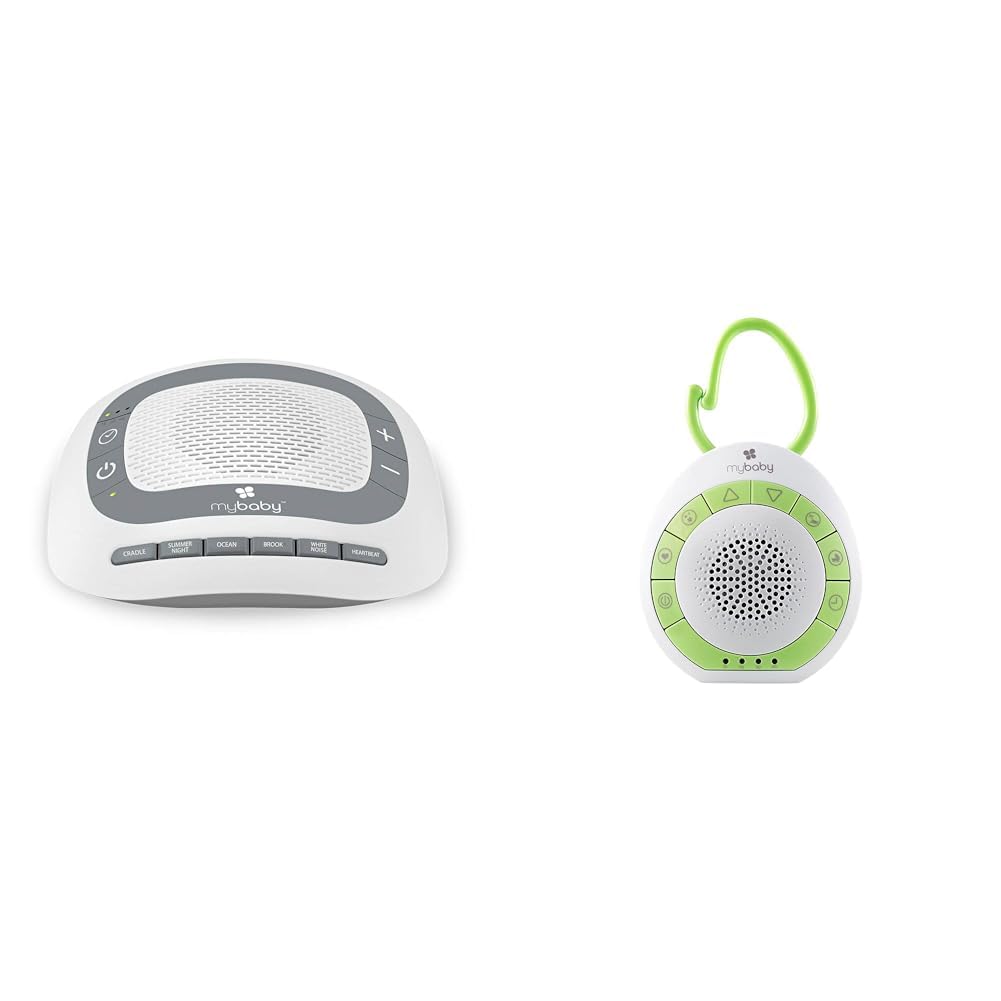 MyBaby SoundSpa White Noise Machine Bundle | Portable Baby Soothing Sounds for Sleep | Adjustable Volume | Auto-Off Timer