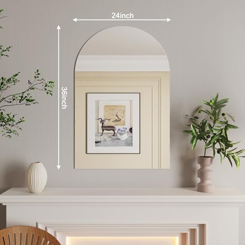 24x36 Arched Mirror,Nano Arched Bathroom Mirror,Bathroom Mirrors Pair,Bathroom Vanity Mirror,Entryway Mirror Two Types of Hanging