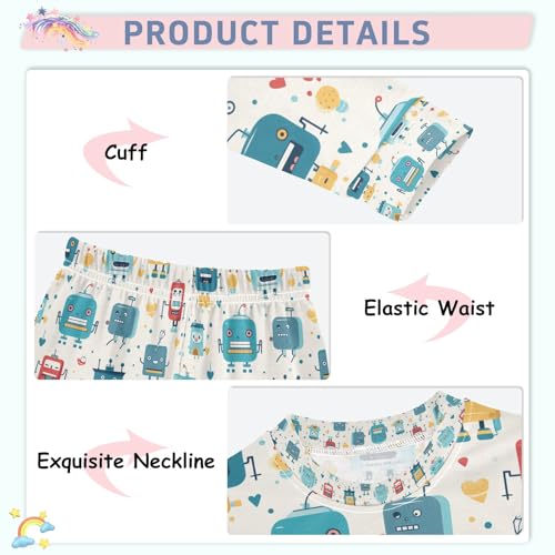 senya Little Robot Pajamas Set Long Sleeve Soft Cotton Sleepwear 2 Piece4